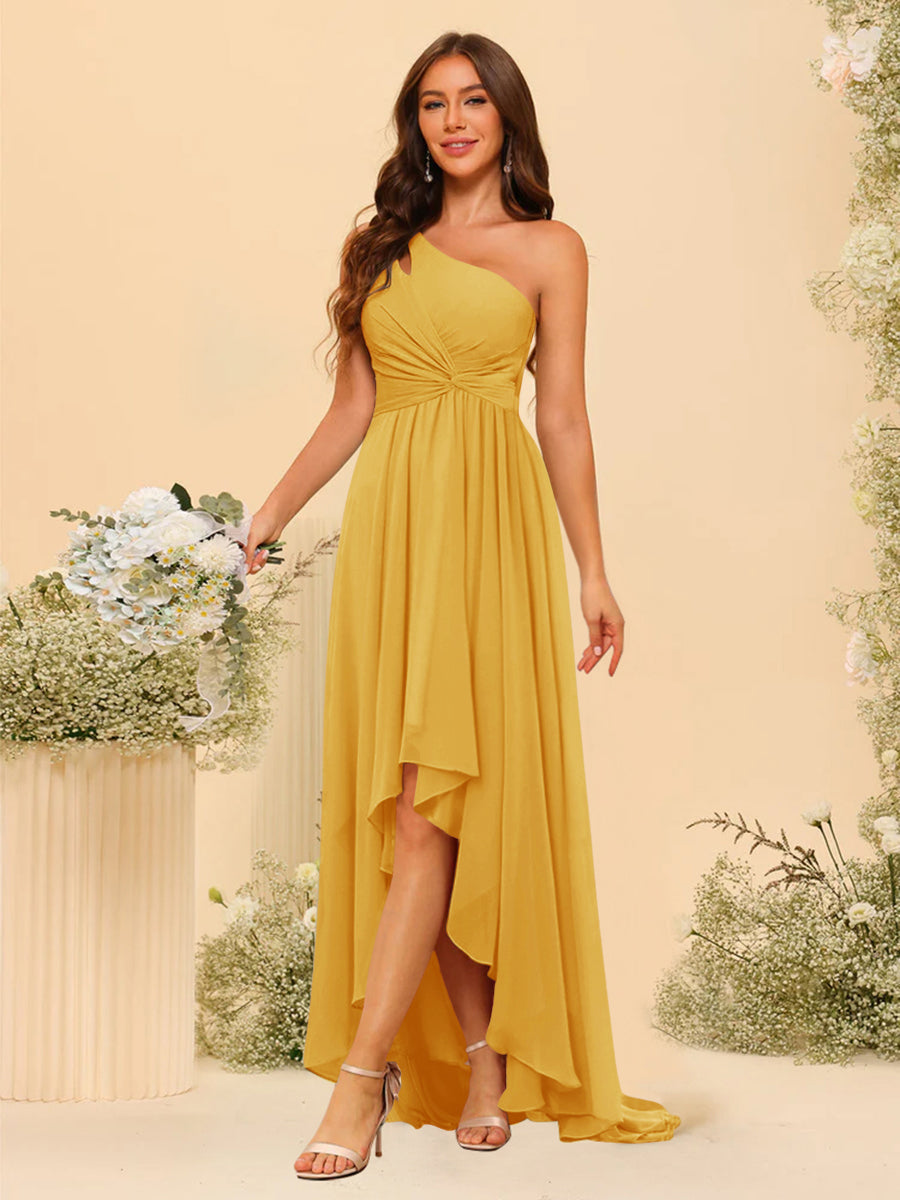 Valentina Gold front view bridesmaid dress