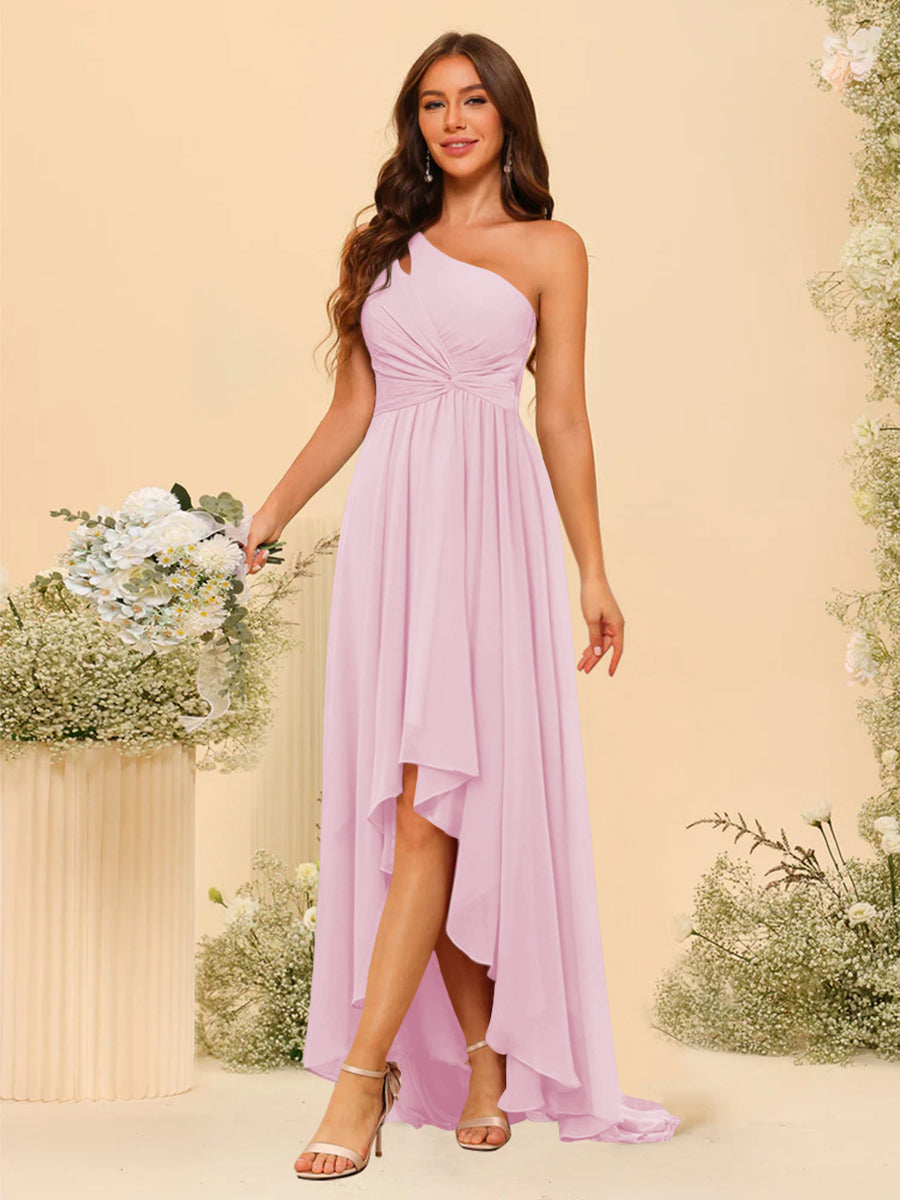 Valentina Rose Pink front view bridesmaid dress