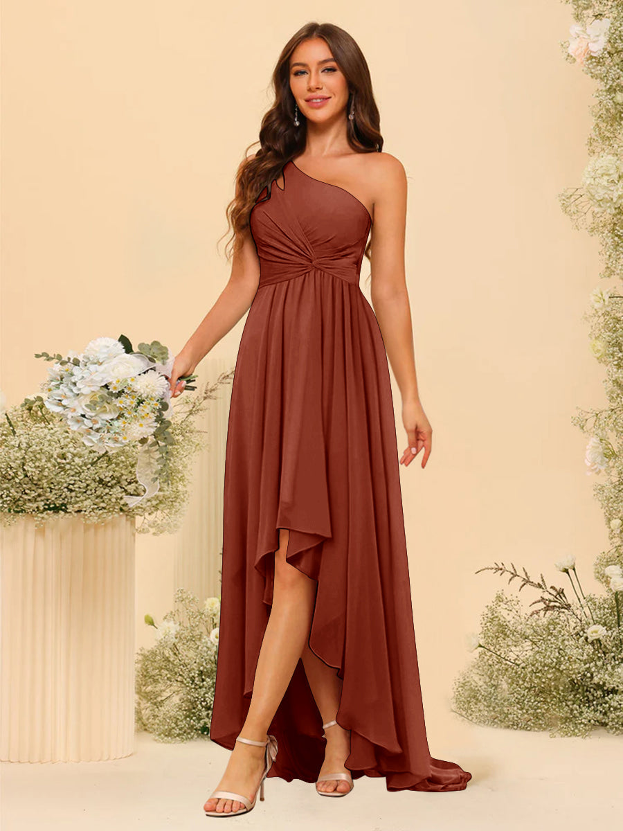 Valentina Rust front view bridesmaid dress