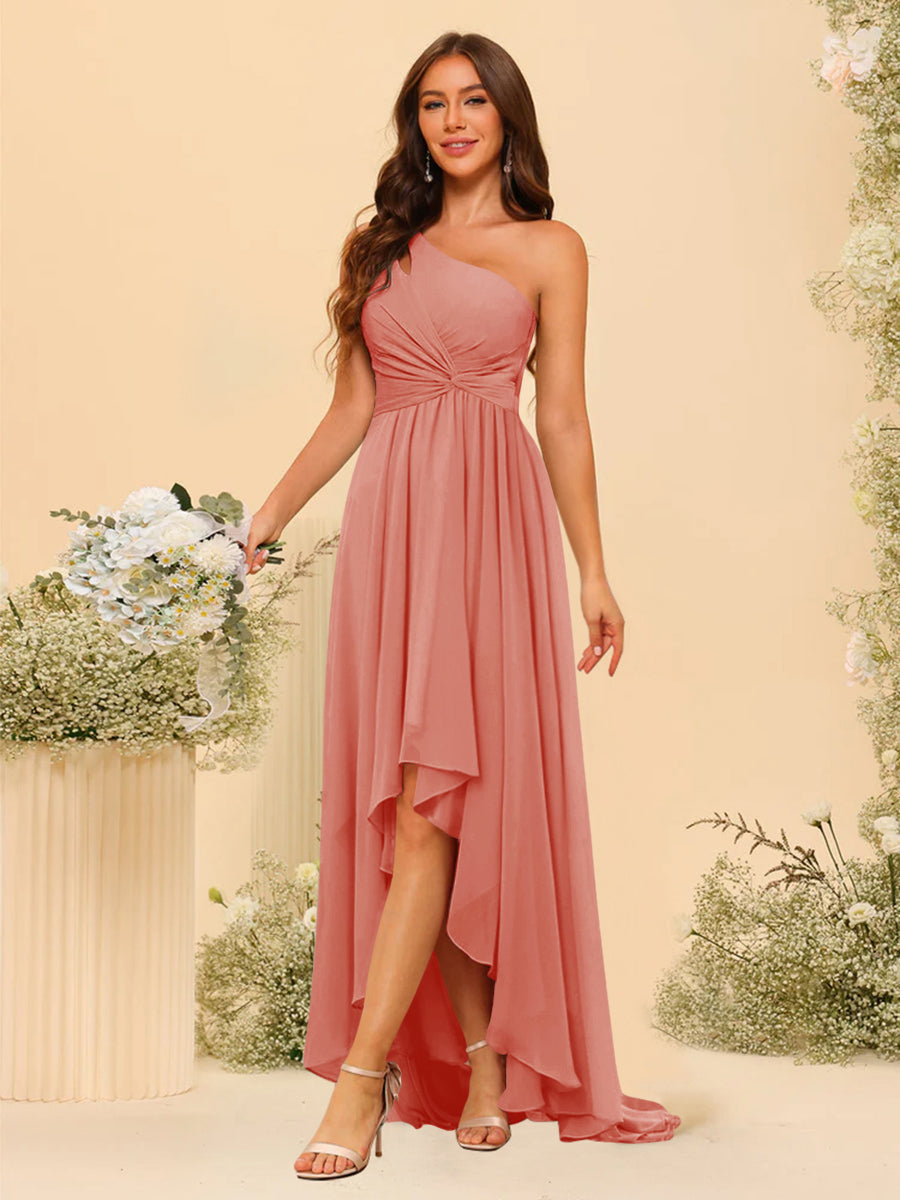 Valentina Coral front view bridesmaid dress