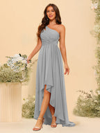 Valentina Silver front view bridesmaid dress