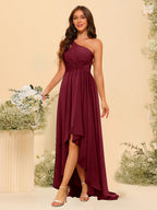 Valentina Burgundy back view bridesmaid dress