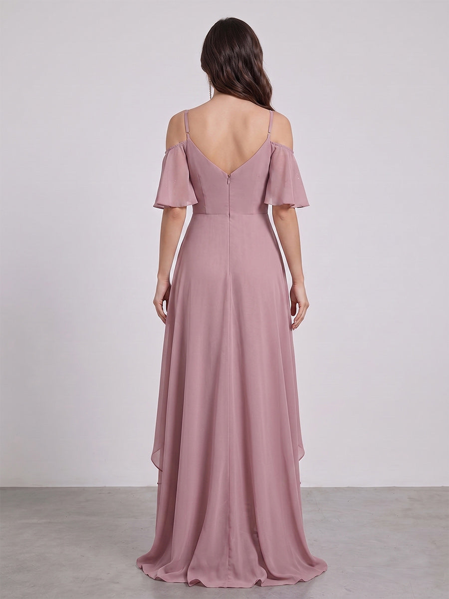 Belinda Dusty Rose back view wedding guest dress
