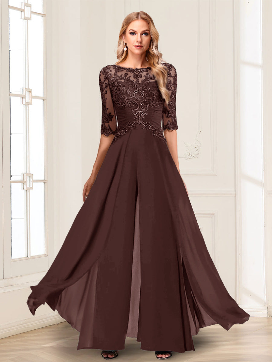 Vianne brown front view mother of the bride outfit