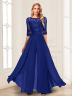 Vianne royal blue front view mother of the bride outfit