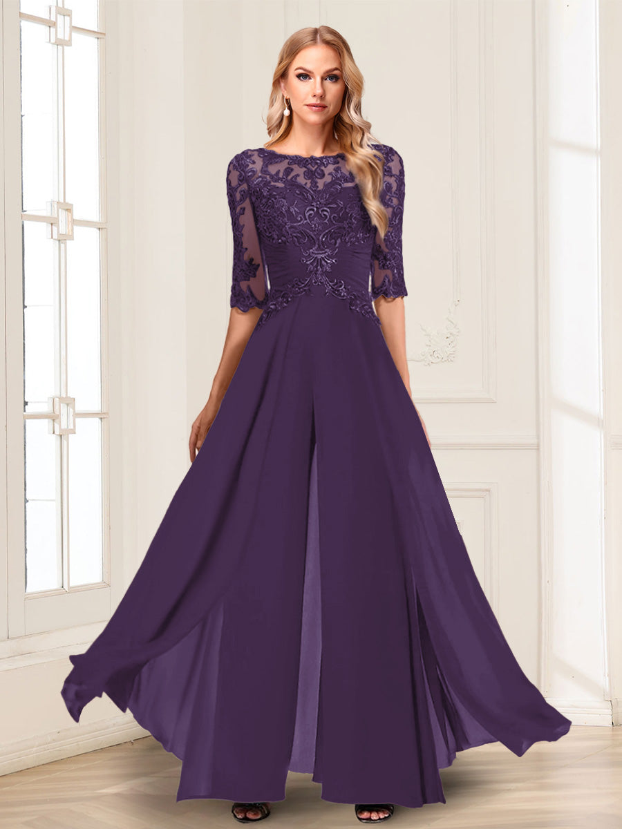 Vianne grape front view mother of the bride outfit