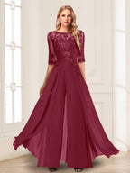 Vianne burgundy alternate front view 2 mother of the bride outfit