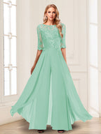 Vianne mint green front view mother of the bride outfit