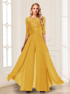 Vianne gold front view mother of the bride outfit