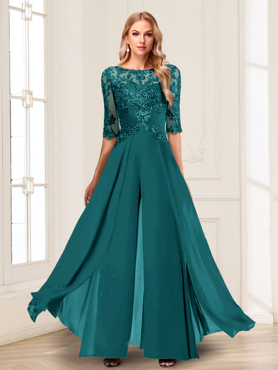 Vianne peacock front view mother of the bride outfit