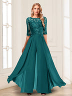 Vianne peacock front view mother of the bride outfit