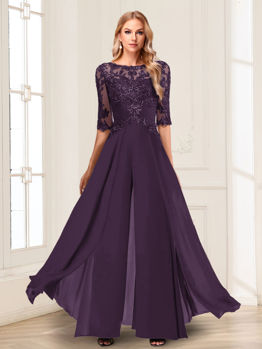 Vianne plum alternate front view 2 mother of the bride outfit