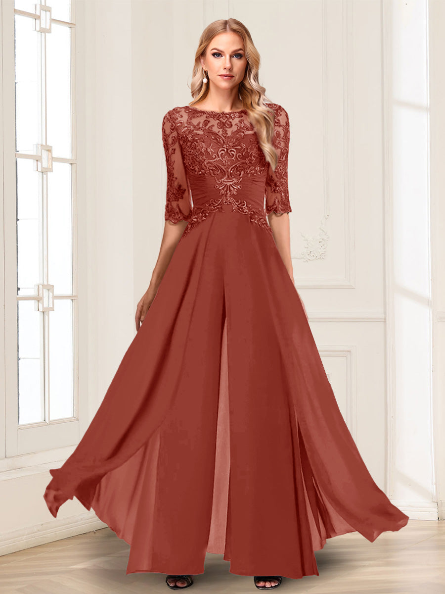 Vianne rust front view mother of the bride outfit