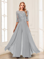 Vianne silver front view mother of the bride outfit