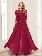 Vianne burgundy alternate front view 3 mother of the bride outfit