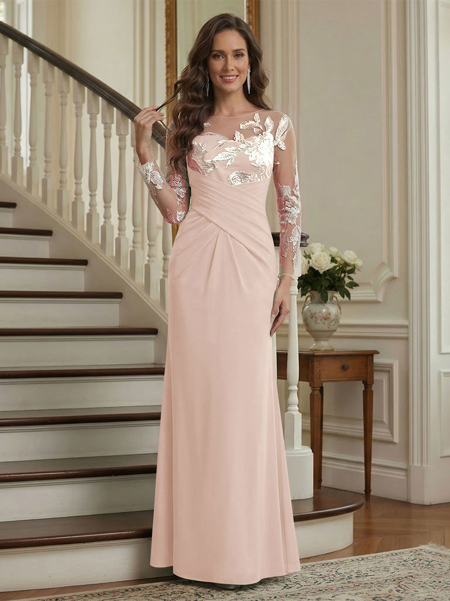 Victoria Rose Blush front view mother of the bride dress