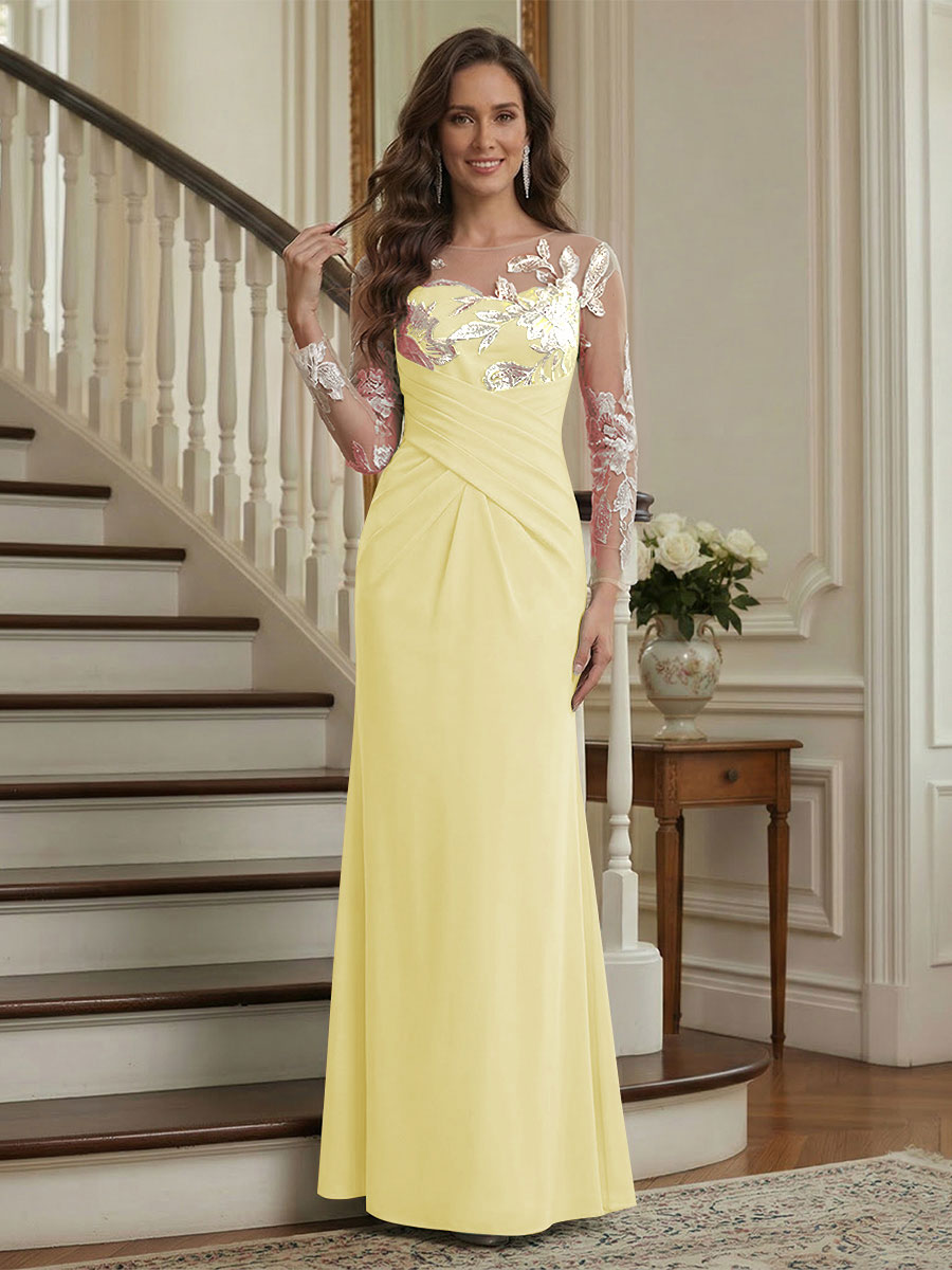 Victoria Rose Daffodil front view mother of the bride dress
