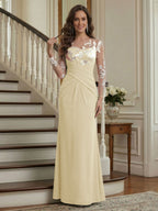 Victoria Rose Champagne back view mother of the bride dress
