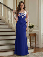 Victoria Rose Royal Blue back view mother of the bride dress