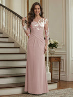 Victoria Rose Dusty Rose front view mother of the bride dress