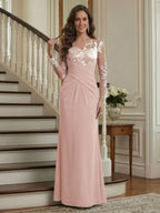 Victoria Rose Dusty Rose back view mother of the bride dress
