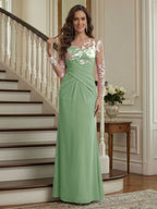 Victoria Rose Sage Green bodice detail mother of the bride dress