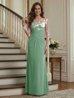 Victoria Rose Eucalyptus front view mother of the bride dress