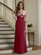 Victoria Rose Burgundy back view mother of the bride dress