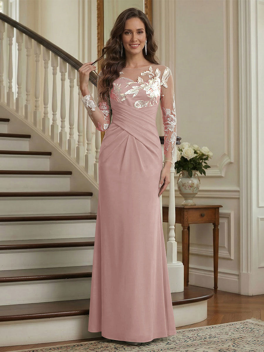 Victoria Rose Mauve front view mother of the bride dress