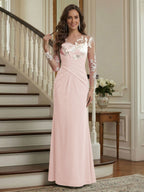 Victoria Rose Pearl Pink back view mother of the bride dress