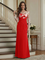 Victoria Rose Red front view mother of the bride dress