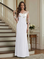 Victoria Rose White front view mother of the bride dress