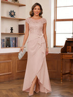 Calista blush front view mother of the bride dress