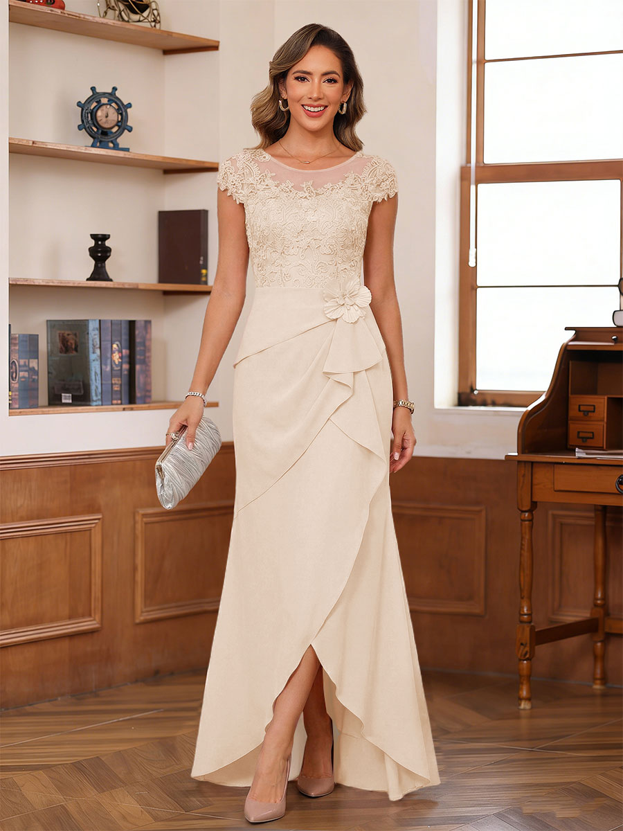 Calista champagne alternate front view 2 mother of the bride dress