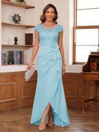 Calista sky blue alternate front view 3 mother of the bride dress