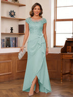 Calista pool blue alternate front view 2 mother of the bride dress