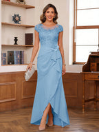 Calista sky blue alternate front view 2 mother of the bride dress