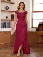 Calista burgundy alternate front view 3 mother of the bride dress