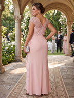 Elise June Pearl Pink back view mother of the bride dress