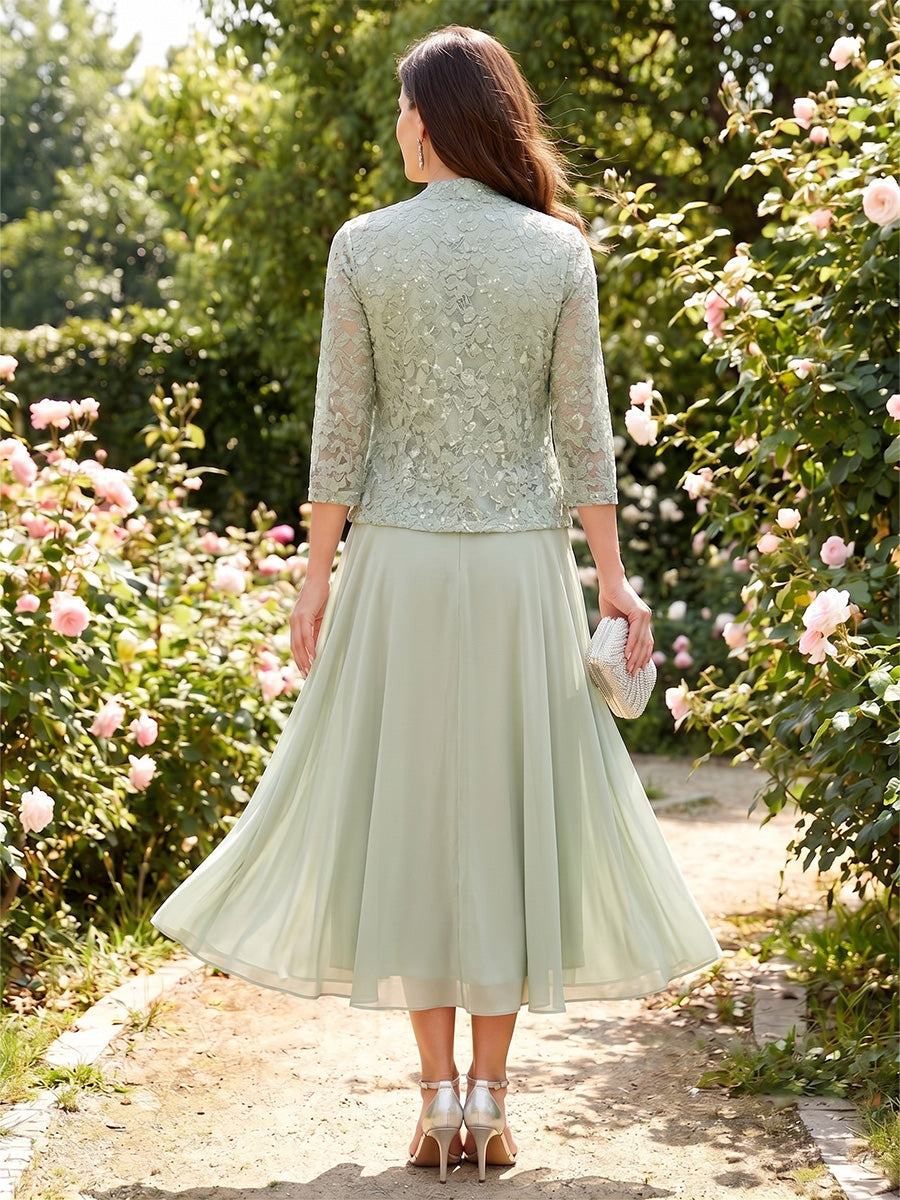 Briony Clare Sage Green back view mother of the bride dress