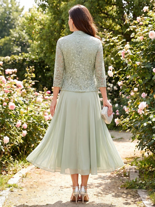 Briony Clare Sage Green back view mother of the bride dress