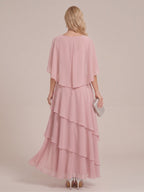 Sapphira Dusty Rose back view wedding guest dress
