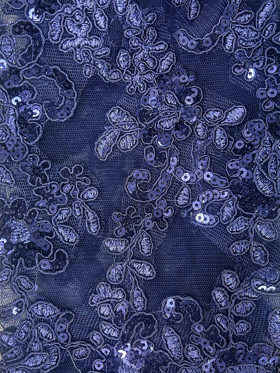 Josephine Cove Dusty Blue hem detail mother of the bride dress