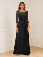 Josephine Cove Black front view mother of the bride dress
