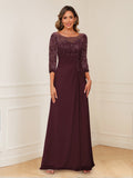 Josephine Cove Burgundy front view mother of the bride dress