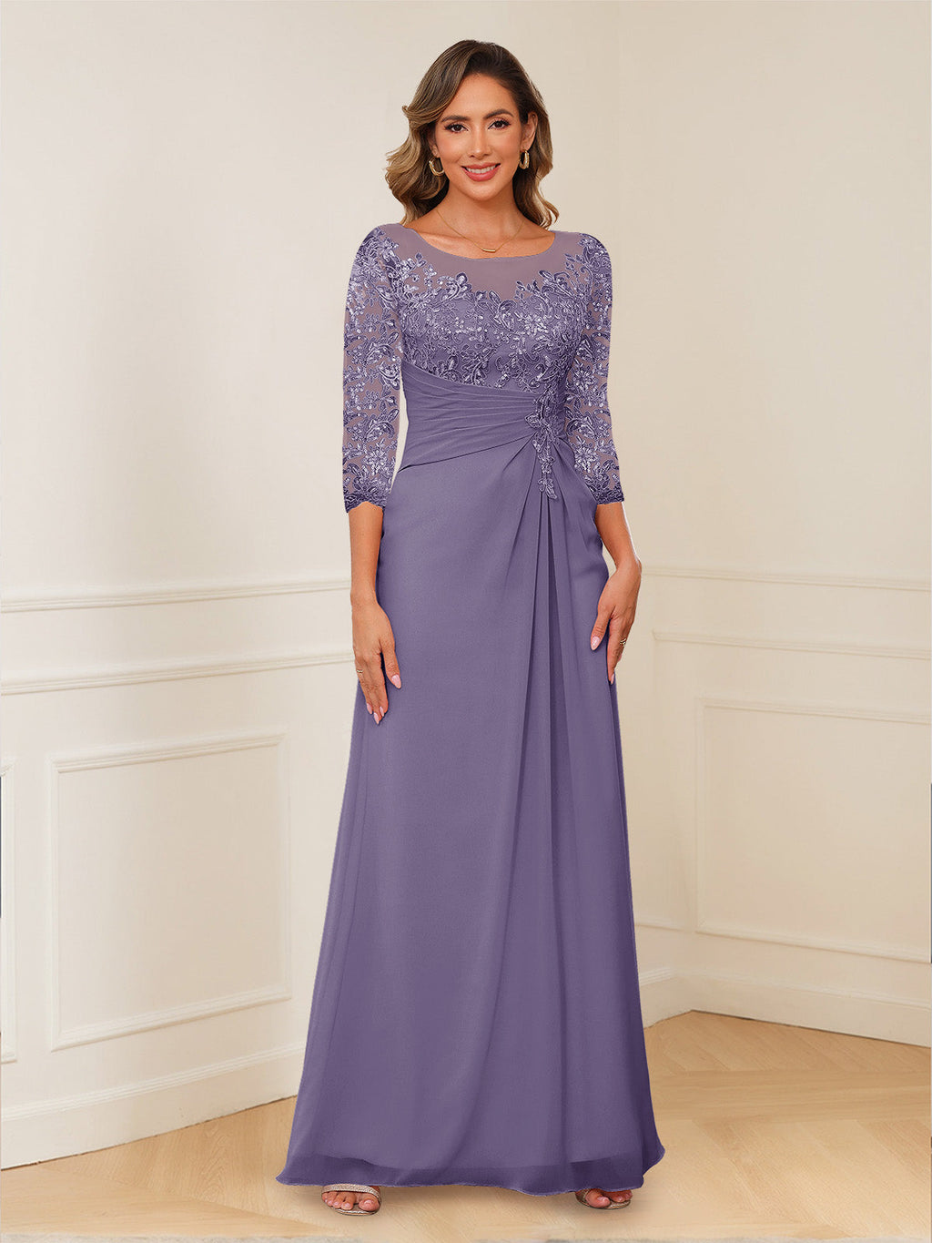 Josephine Cove Wisteria front view mother of the bride dress