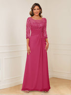Josephine Cove Fuchsia front view mother of the bride dress