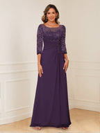 Rosalie grape front view mother of the bride dress