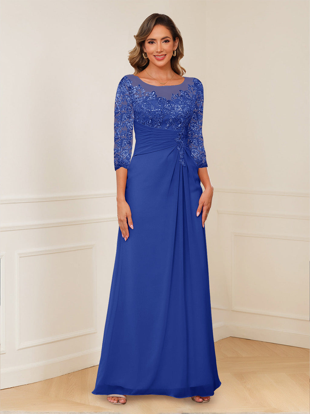 Josephine Cove Royal Blue back view mother of the bride dress