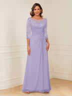 Rosalie lilac front view mother of the bride dress